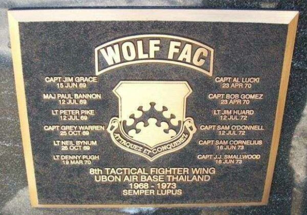 WOLF FAC WAR MEMORIAL PLAQUE