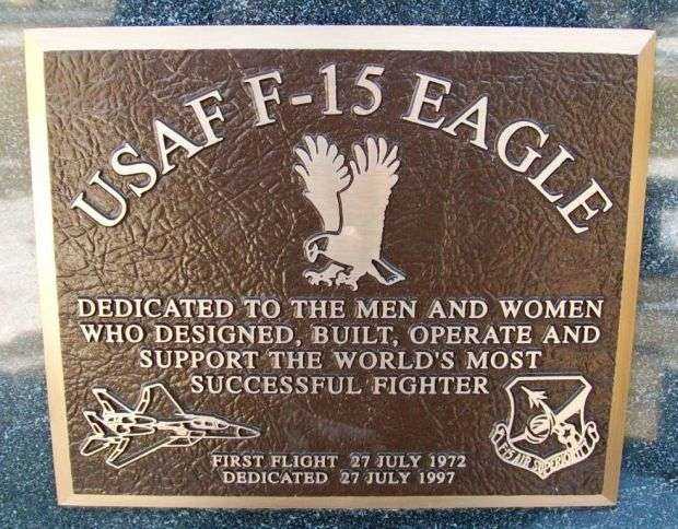 USAF F-15 EAGLE WAR MEMORIAL PLAQUE