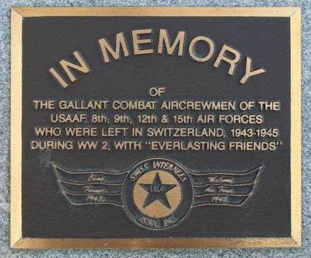 SWISS INTERNEES ASSOCIATION WAR MEMORIAL PLAQUE