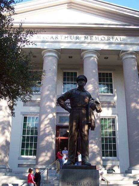 THE MACARTHUR MEMORIAL BUILDING AND STATUE