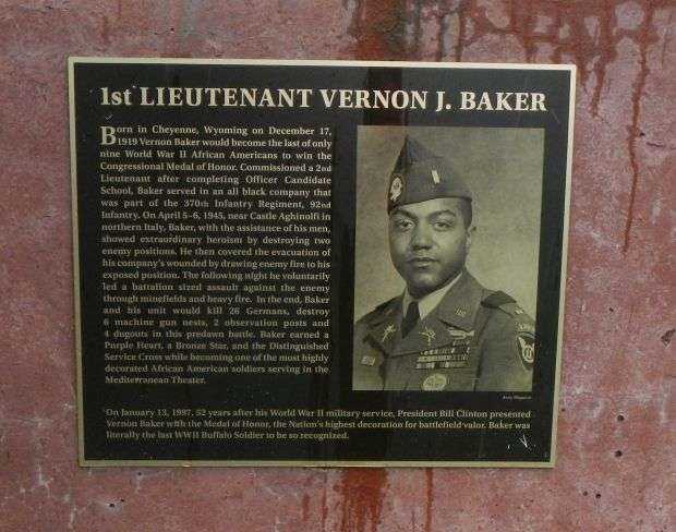 1ST LIEUTENANT VERNON J. BAKER MEDAL OF HONOR WAR MEMORIAL PLAQUE