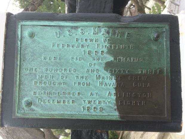 U.S.S. MAINE MEMORIAL ANCHOR PLAQUE