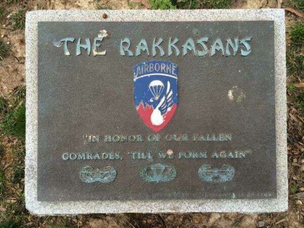 THE RAKKASANS WAR MEMORIAL PLAQUE