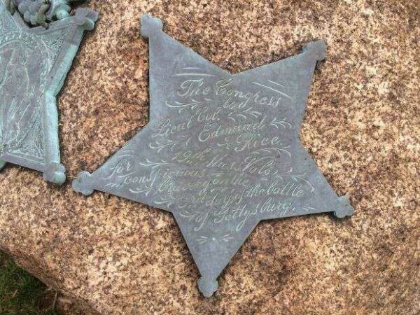 LIEUT COL. EDMUND RICE MEDAL OF HONOR WAR MEMORIAL PLAQUE