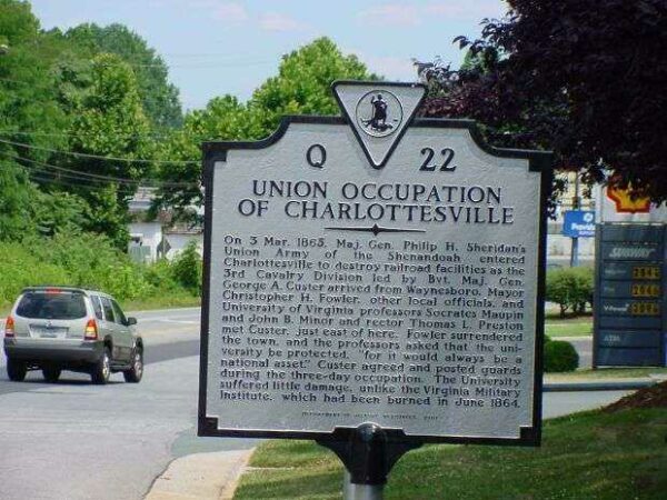 UNION OCCUPATION OF CHARLOTTESVILLE MEMORIAL MARKER