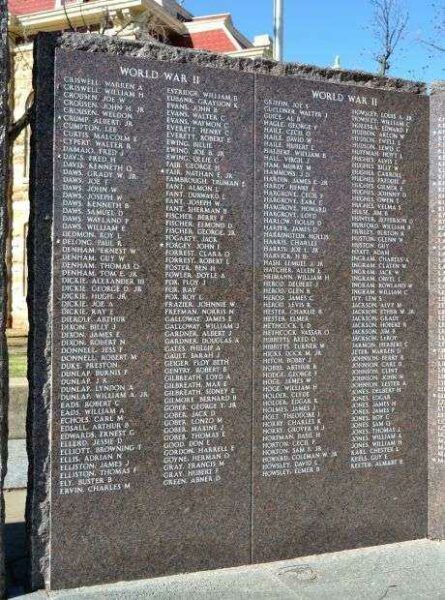 THROCKMORTON COUNTY VETERANS MEMORIAL HONOR ROLL STONE C