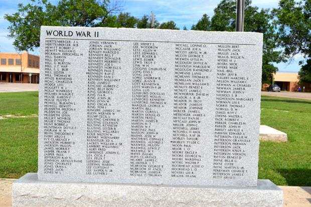 STONEWALL COUNTY VETERANS MEMORIAL HONOR ROLL STONE C
