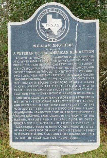 WILLIAM SMOTHERS REVOLUTIONARY WAR MEMORIAL MARKER