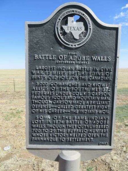 FIRST BATTLE OF ADOBE WALLS WAR MEMORIAL