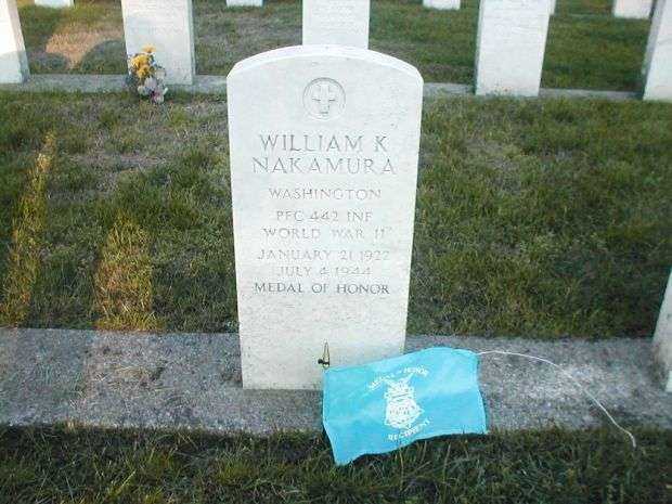 WILLIAM K NAKAMURA MEDAL OF HONOR MEMORIAL GRAVE STONE