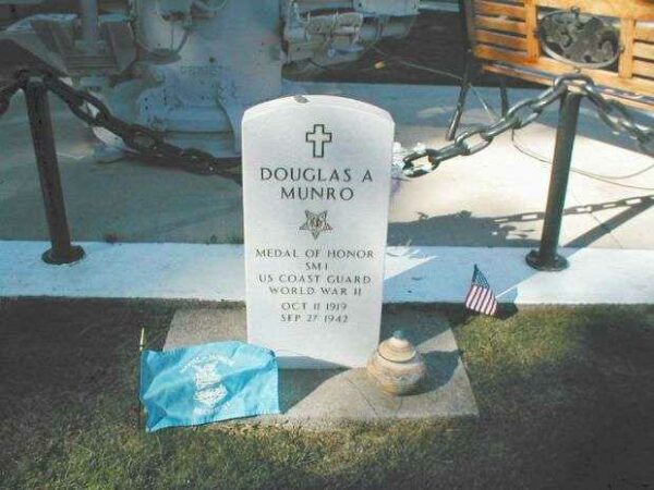 DOUGLAS A MUNRO MEDAL OF HONOR MEMORIAL GRAVE STONE