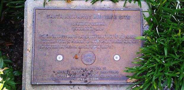 SANTA ANA ARMY AIR BASE SITE MEMORIAL GARDEN PLAQUE