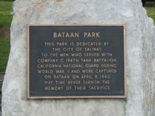 BATAAN PARK MEMORIAL PLAQUE
