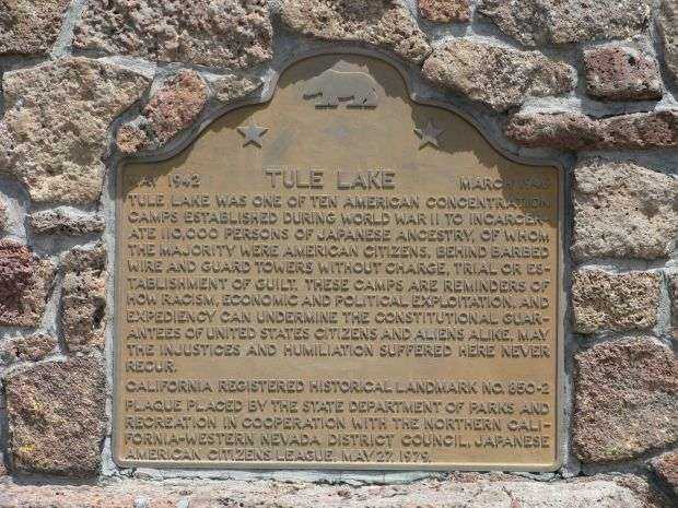 TULE LAKE WAR MEMORIAL PLAQUE