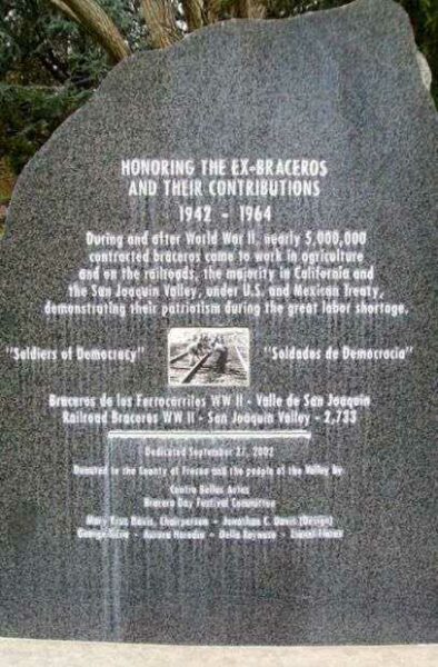 HONORING THE EX-BRACEROS AND THEIR CONTRIBUTIONS MEMORIAL