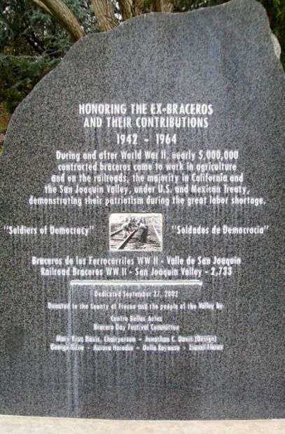 HONORING THE EX-BRACEROS AND THEIR CONTRIBUTIONS MEMORIAL