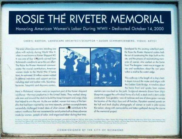 ROSIE THE RIVETER MEMORIAL PLAQUE