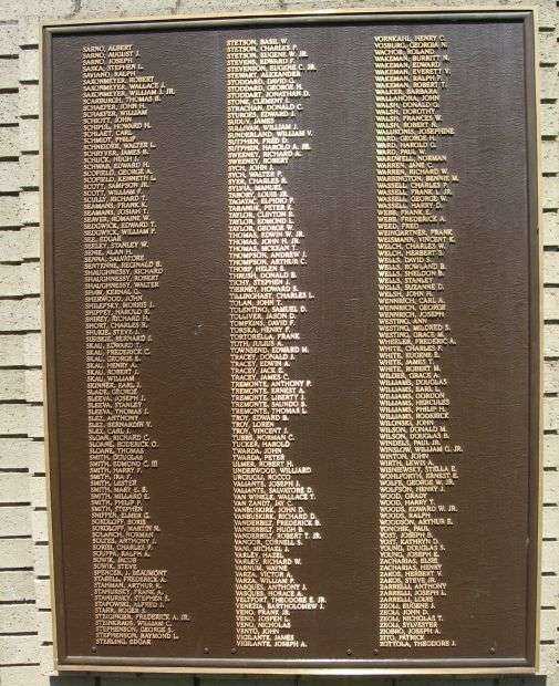 WESTPORT WORLD WAR II HONOR ROLL MEMORIAL PLAQUE F