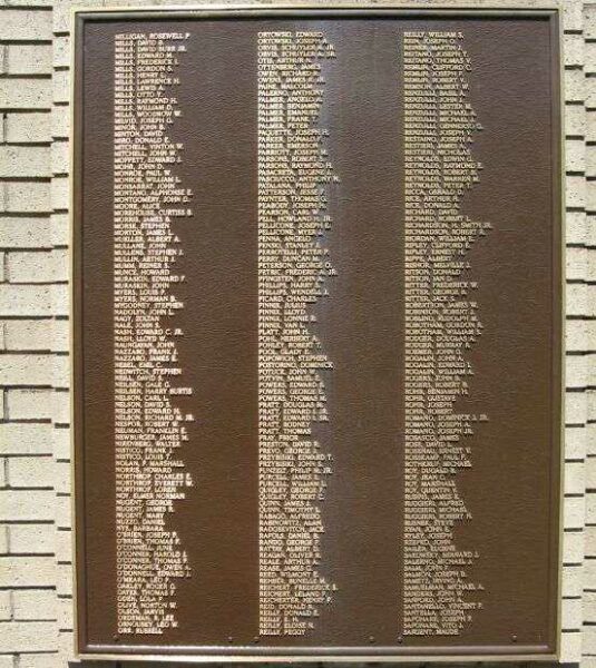 WESTPORT WORLD WAR II HONOR ROLL MEMORIAL PLAQUE E