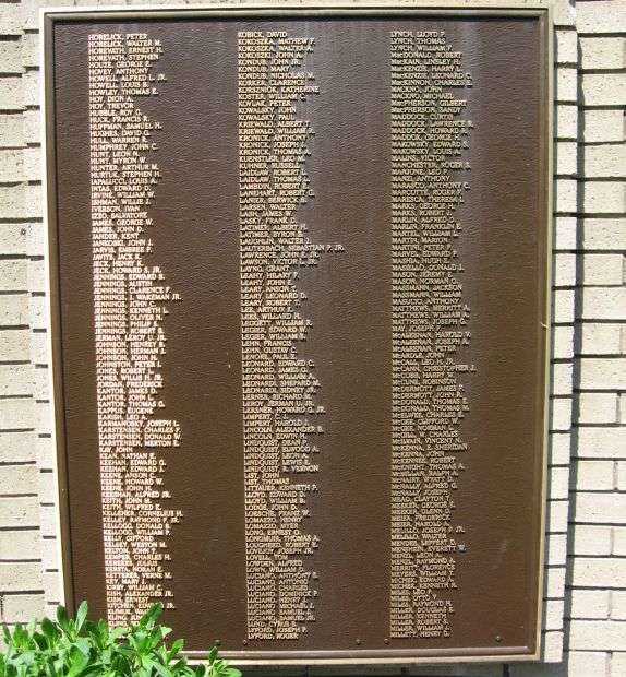 WESTPORT WORLD WAR II HONOR ROLL MEMORIAL PLAQUE D