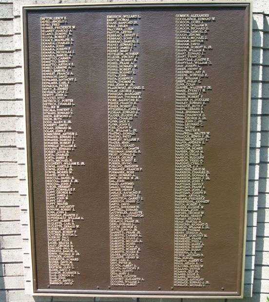 WESTPORT WORLD WAR II HONOR ROLL MEMORIAL PLAQUE C