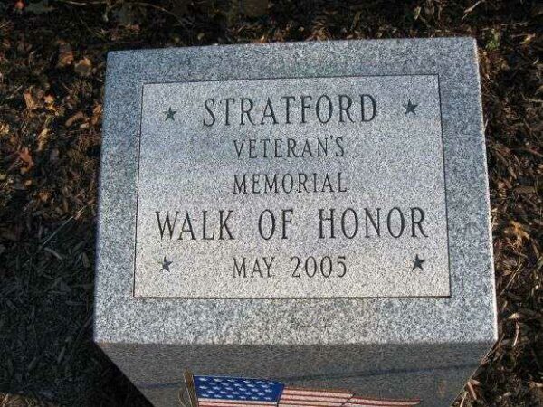 STRATFORD VETERAN’S MEMORIAL WALK OF HONOR DEDICATION STONE