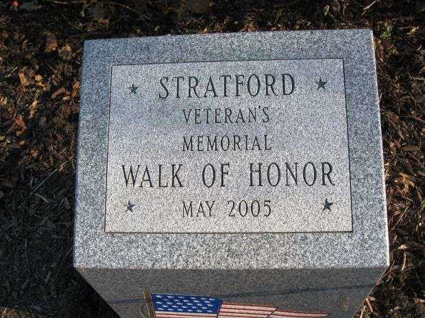 STRATFORD VETERAN’S MEMORIAL WALK OF HONOR DEDICATION STONE