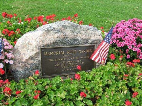DANBURY MEMORIAL ROSE GARDEN PLAQUE