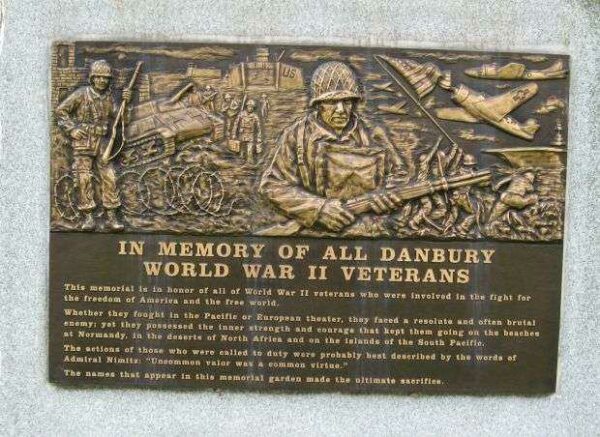 DANBURY WORLD WAR II MEMORIAL PLAQUE
