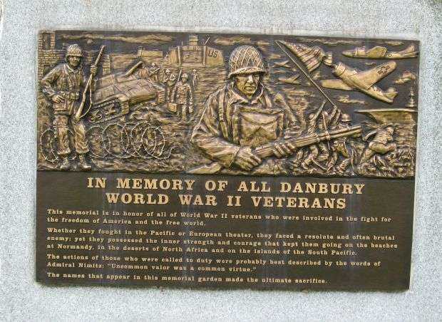 DANBURY WORLD WAR II MEMORIAL PLAQUE