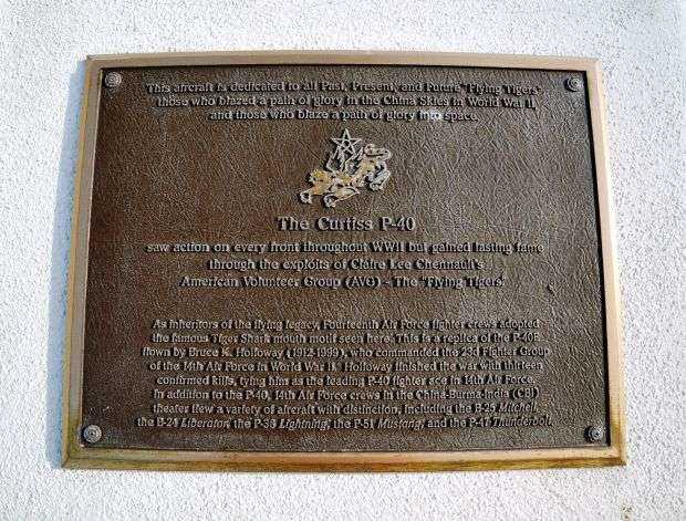 THE CURTIS P-40 WAR MEMORIAL PLAQUE