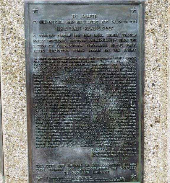 USS SAN FRANCISCO MEMORIAL PLAQUE