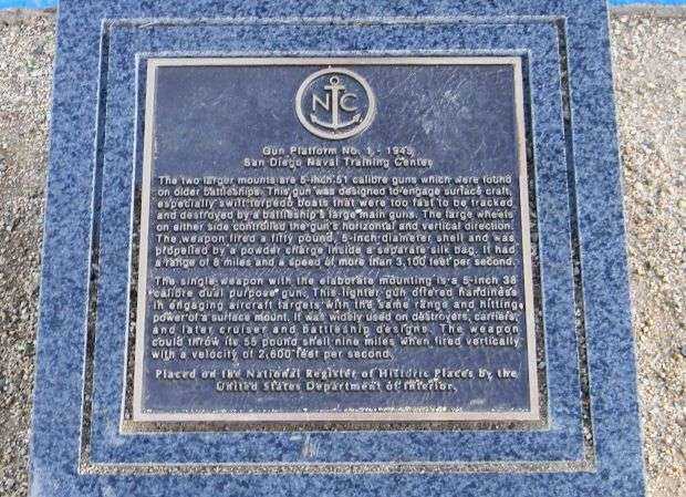GUN PLATFORM NO. 1-1945 MEMORIAL PLAQUE