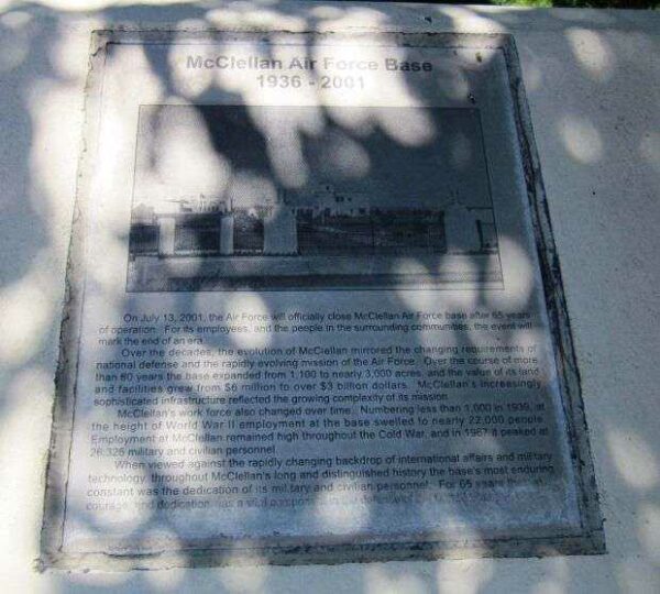 MCCLELLAN AIR FORCE BASE MEMORIAL PANEL P