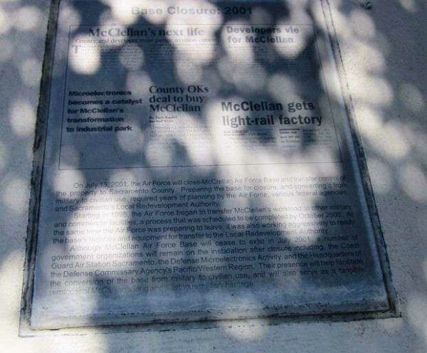 MCCLELLAN AIR FORCE BASE MEMORIAL PANEL O