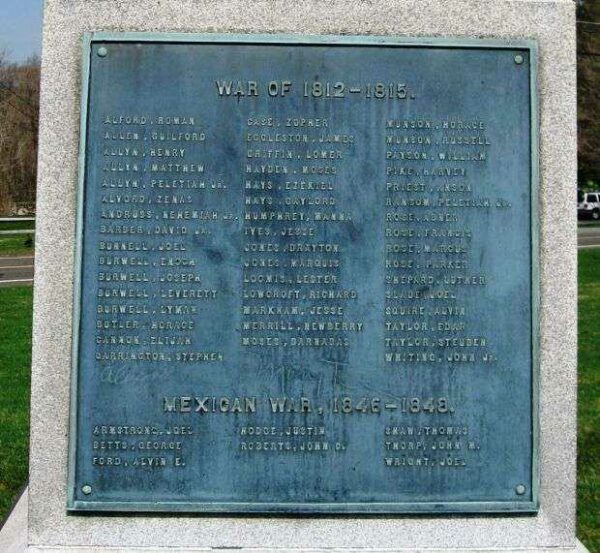 BARKHAMSTED SOLDIERS MEMORIAL PLAQUE C