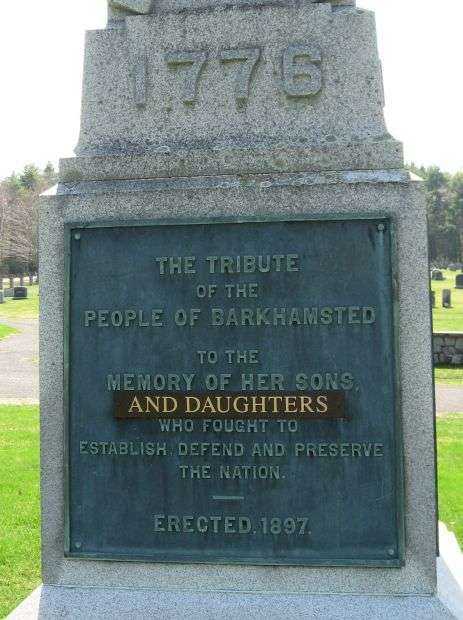 BARKHAMSTED SOLDIERS MEMORIAL PLAQUE A