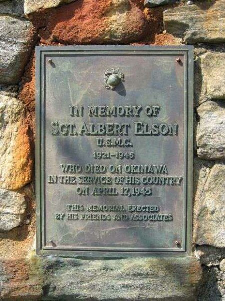 SGT. ALBERT ELSON WAR MEMORIAL PLAQUE