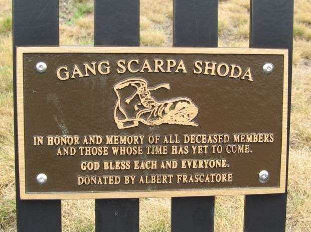 GANG SCARPA SHODA MEMORIAL BENCH PLAQUE C