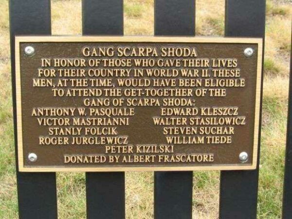 GANG SCARPA SHODA MEMORIAL BENCH PLAQUE A
