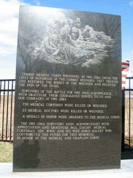 CONNECTICUT BATTLE FOR IWO JIMA MEMORIAL COMBAT MEDICAL CORPS PANEL