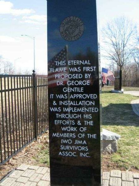 CONNECTICUT BATTLE FOR IWO JIMA MEMORIAL ETERNAL FLAME DEDICATION STONE A