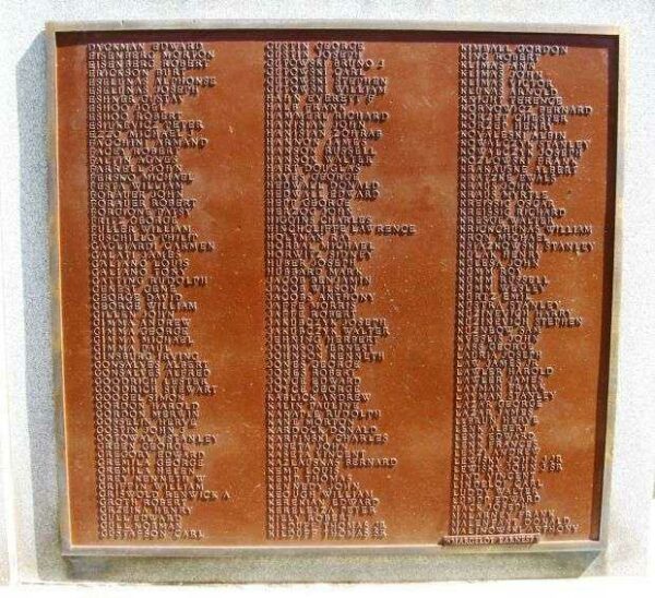 FOURTH WARD WORLD WAR II MEMORIAL PLAQUE C