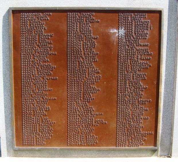 FOURTH WARD WORLD WAR II MEMORIAL PLAQUE B