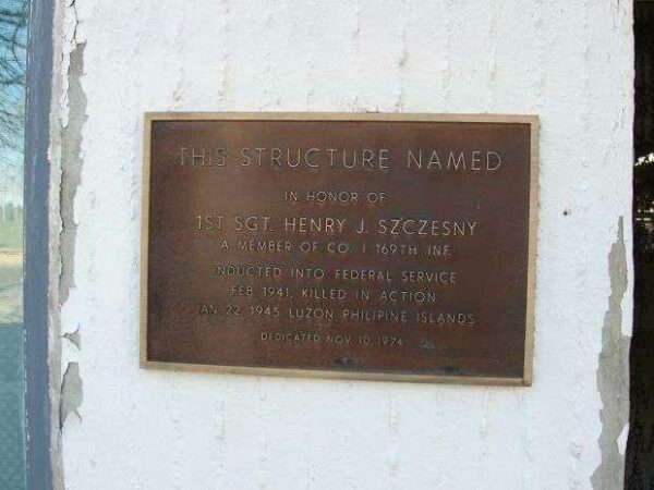 1ST SGT. HENRY J. SZCZESNY MUNICIPAL PARKING GARAGE MEMORIAL PLAQUE