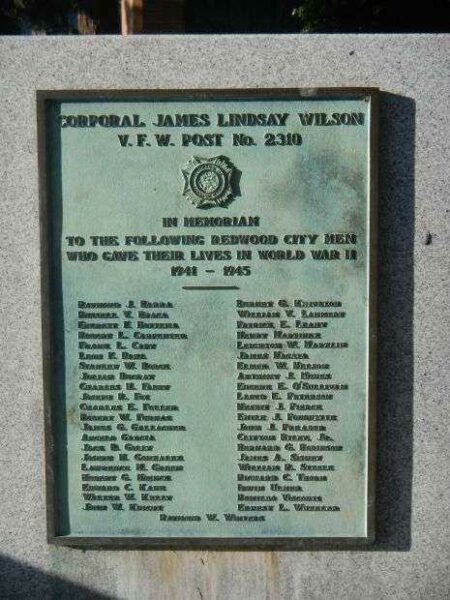 CORPORAL JAMES LINDSAY WILSON VFW POST 2310 WAR MEMORIAL