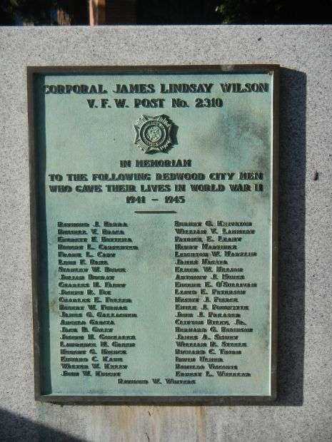 CORPORAL JAMES LINDSAY WILSON VFW POST 2310 WAR MEMORIAL