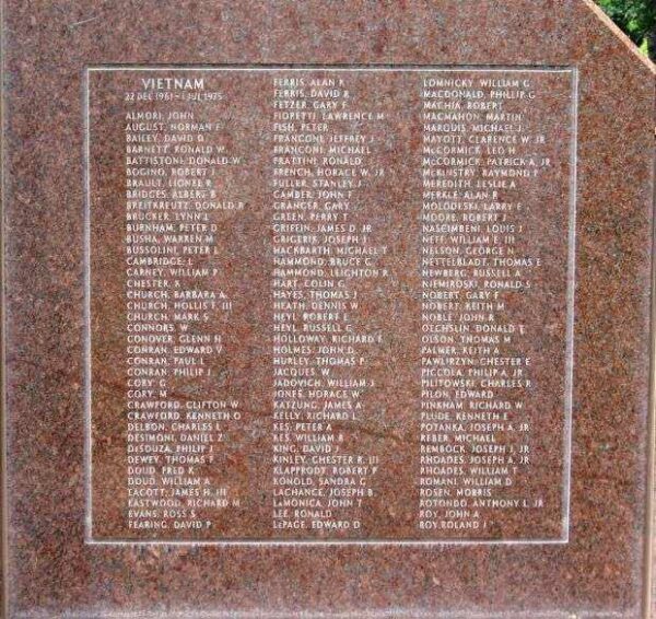 AVON VETERANS MEMORIAL PANEL F