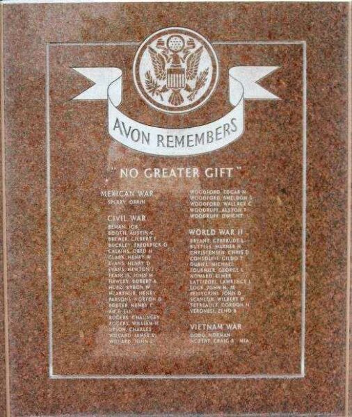 AVON VETERANS MEMORIAL PANEL A