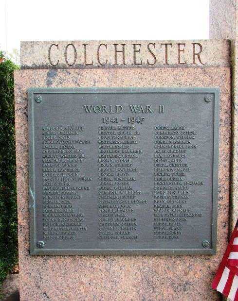 COLCHESTER WORLD WAR II AND KOREAN CONFLICT MEMORIAL PLAQUE D